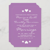 スウィートハートソフトパープル結婚ズ 招待状 (正面/裏面)