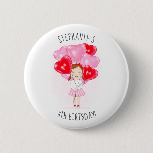 スウィートハートバルーン 誕生日 缶バッジ (正面)