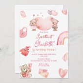 スウィートハートバレンタインバースデーパーティー 招待状 (正面/裏面)