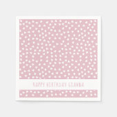 スウィートハートパーソナライズされたピンクバースデーパーティー スタンダードカクテルナプキン (正面)