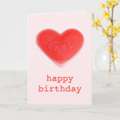 スウィートハートピンク'ハッピーバースデー'カードポートレート カード (黄色い花)