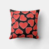 スウィートハートブラック'iハートあなた'両側の正方形 クッション (裏面)