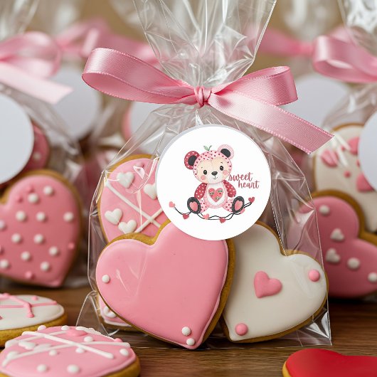 スウィートハートベアクラシックラウンドステッカー ラウンドシール