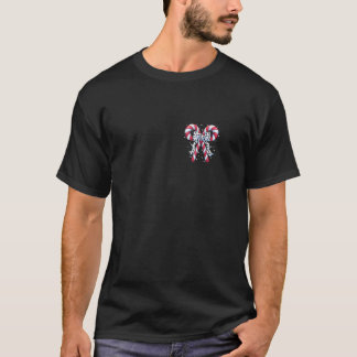 スウィートハートボウタイ キャンディケインボウ クリスマス ホリデー Tシャツ