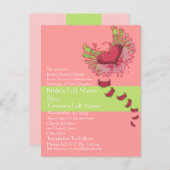 スウィートハートラズベリー&ライム結婚式招待状 インビテーションポストカード