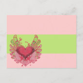 スウィートハートラズベリー&ライム結婚式招待状 インビテーションポストカード