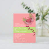 スウィートハートラズベリー&ライム結婚式招待状 インビテーションポストカード