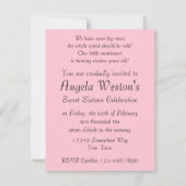 スウィートハート16 カスタム招待状 招待状 (裏面)