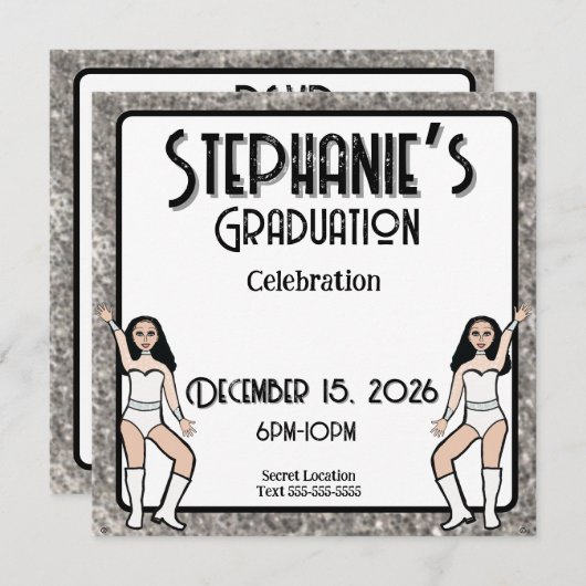 スウィートハート・ホワイト・シルバー・ダンサー: #2 招待状 (正面/裏面)