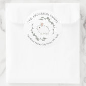 スウィートバニーシンプルリースイースター差出人住所 ラウンドシール (バッグ)