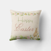 スウィートバニーハッピーイースターフローラウォーターカラー クッション (裏面)