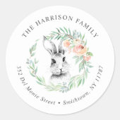 スウィートバニーフローラリースイースター差出人住所 ラウンドシール (正面)