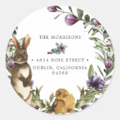 スウィートバニーフローラリースイースター差出人住所 ラウンドシール (正面)