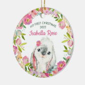 スウィートバニーベビー初めてのクリスマスオーナメント セラミックオーナメント (左)