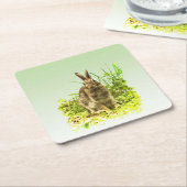 スウィートバニーラビットイングラス紙コースター スクエアペーパーコースター (アングル)