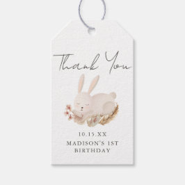 スウィートバニー書道の最初の誕生日ありがとう ギフトタグ