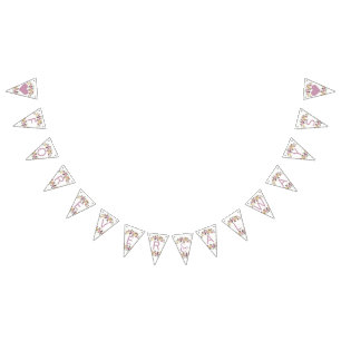 スウィートバラウォーター色フローラ結婚ズフォーエバー バンティングフラッグ