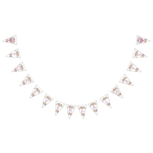 スウィートバラウォーター色フローラ結婚ズフォーエバー バンティングフラッグ (全)