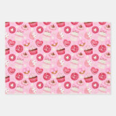 スウィートバレンタインのクッキー&カップケーキ ラッピングペーパーシート (正面)