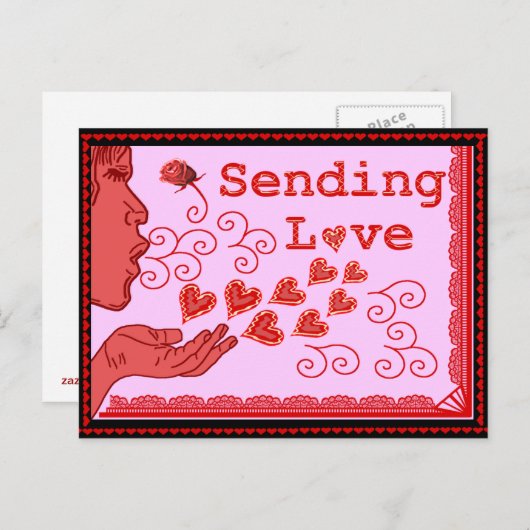 スウィートバレンタインの誕生日恋しく思ズ・ユー・ラブ シーズンポストカード (正面/裏面)