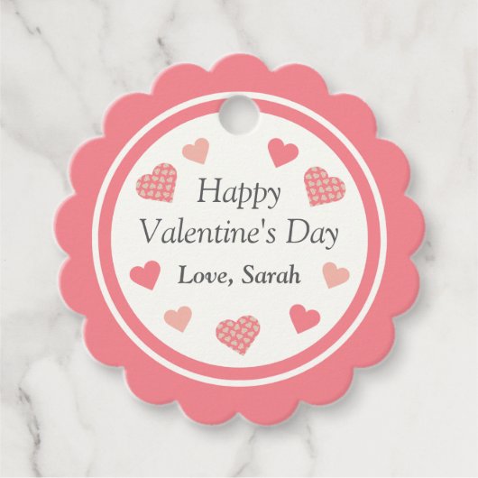 スウィートバレンタインアーガイルハートダークピンク フェイバータグ (正面)