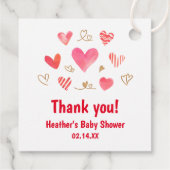 スウィートバレンタインデー赤ちゃんシャワーありがとう フェイバータグ (裏面)