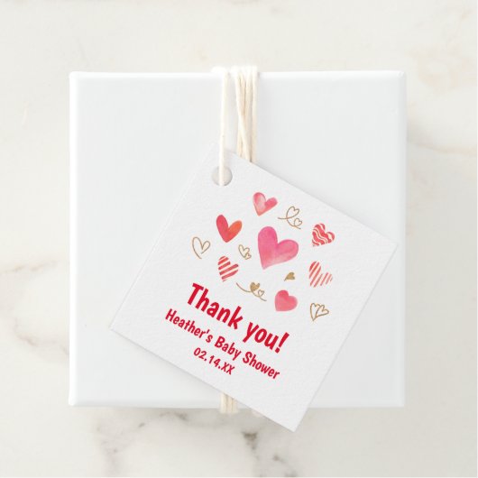 スウィートバレンタインデー赤ちゃんシャワーありがとう フェイバータグ (インサイチュ)