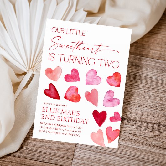 スウィートバレンタインハート2nd Birthday 招待状