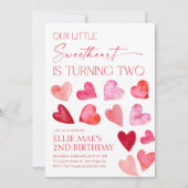 スウィートバレンタインハート2nd Birthday 招待状 (正面)