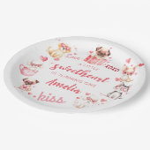 スウィートバレンタインパピー誕生日紙プレート ペーパープレート (アングル)