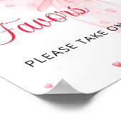 スウィートバレンタインピンクボウ赤ちゃんシャワーの好意 ポスター (角)