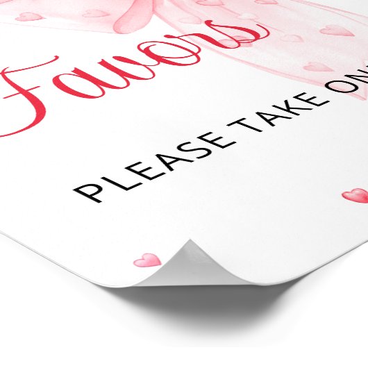 スウィートバレンタインピンクボウ赤ちゃんシャワーの好意 ポスター (角)