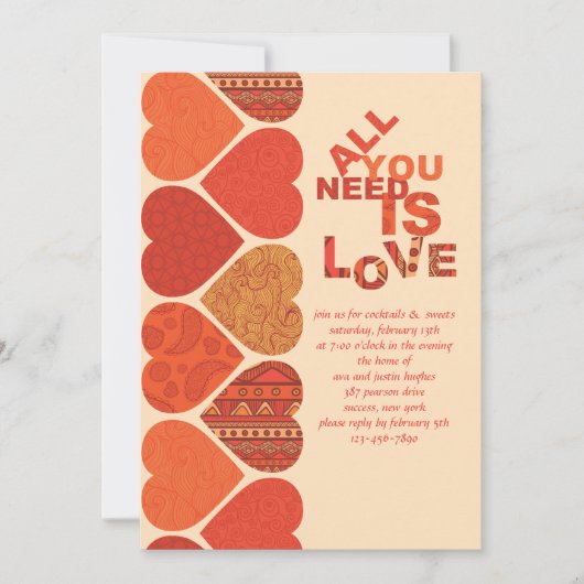 スウィートバレンタイン招待状 招待状 (正面)