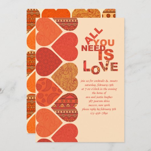 スウィートバレンタイン招待状 招待状 (正面/裏面)