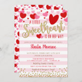 スウィートバレンタイン赤ちゃんシャワー招待状 招待状 (正面/裏面)