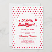 スウィートバレンティンベイビーシャワー男女兼用 招待状 (正面)