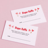 スウィートバレンティーンベビーシャワーおむつラッフル エンクロージャーカード