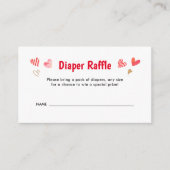 スウィートバレンティーンベビーシャワーおむつラッフル エンクロージャーカード (正面)