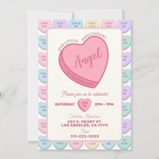 スウィートバースデーパーティーの招待招待状 招待状 (正面)