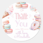 スウィートバースデーパーティー感謝していパステルユー ラウンドシール (正面)