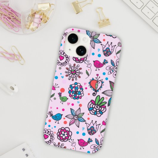 スウィートバーズオンフローラピンクiPhoneケース Case-Mate iPhoneケース