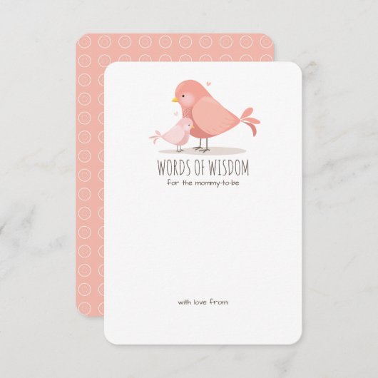 スウィートバーディベビーガール新しいママアドバイスインサート アドバイスカード (正面/裏面)