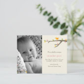 スウィートバーディベビー誕生のお知らせ 案内ポストカード (スタンド正面)