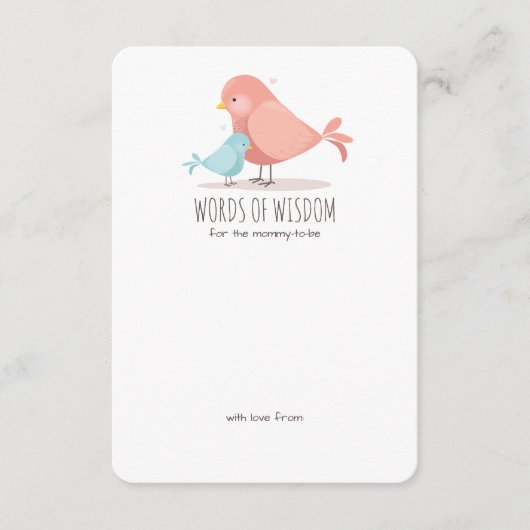 スウィートバーディ男の赤ちゃん新しいママアドバイスインサート アドバイスカード (正面)