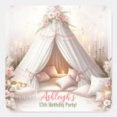 スウィートパジャマガーリーパーティースレポバー誕生日 スクエアシール (正面)