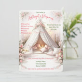 スウィートパジャマパーティー お姫様のようなお泊り会 誕生日 招待状 (スタンド正面)