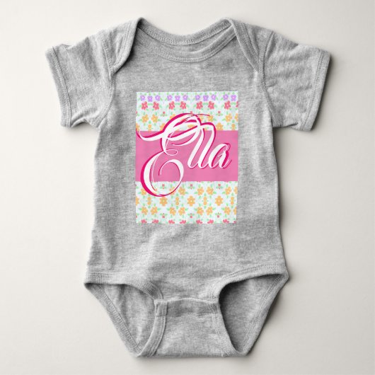 スウィートパステルアンドグレー ベビーボディスーツ (正面)