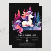 スウィートパステルホース誕生日 招待状 (正面/裏面)