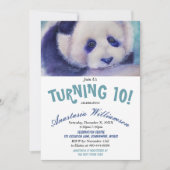 スウィートパンダベアーターニング10バースデーパーティー招待状 招待状 (正面)