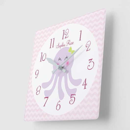 スウィートパーソナライズされたシータコ子供部屋時計 スクエア壁時計 (傾斜)